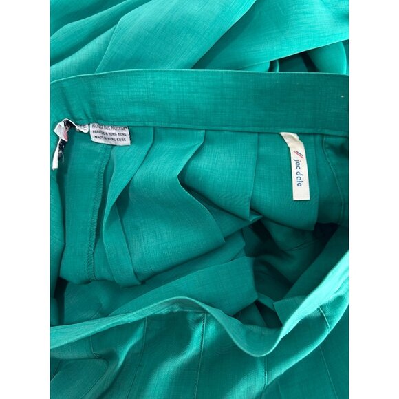 JAC DALE Midi Skirt Sz 12 Jade Green Pleated Purple Button Front Retro Vintage - Picture 7 of 8